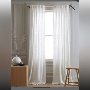 Cotton Sheer Curtain Set (Set of 2) in white
